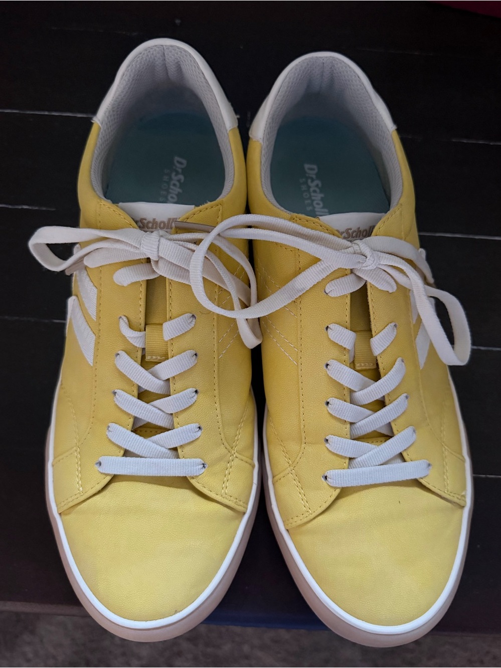 Dr. Scholl's Offline Yellow Lace-Up Sneakers with White Accents